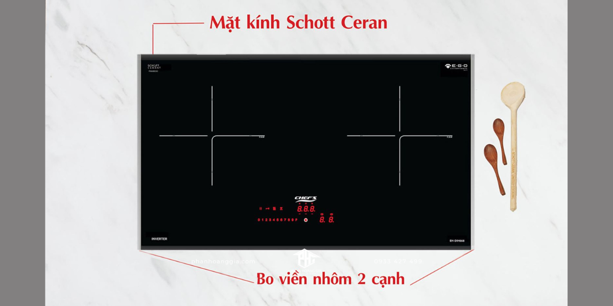 Chất liệu của Bếp từ đôi Chef's EH-DIH668