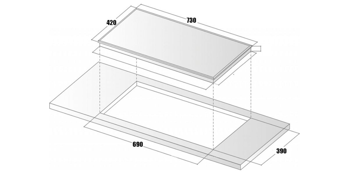 Kích thước của bếp từ Bếp từ Sevilla SV-TR95