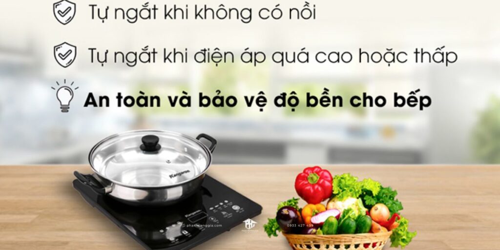 Các tính năng an toàn của bếp từ Kangaroo