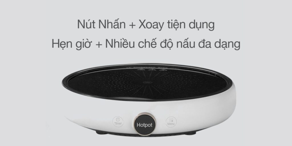 Bếp từ Xiaomi có nút điều khiển thuận tiện sử dụng