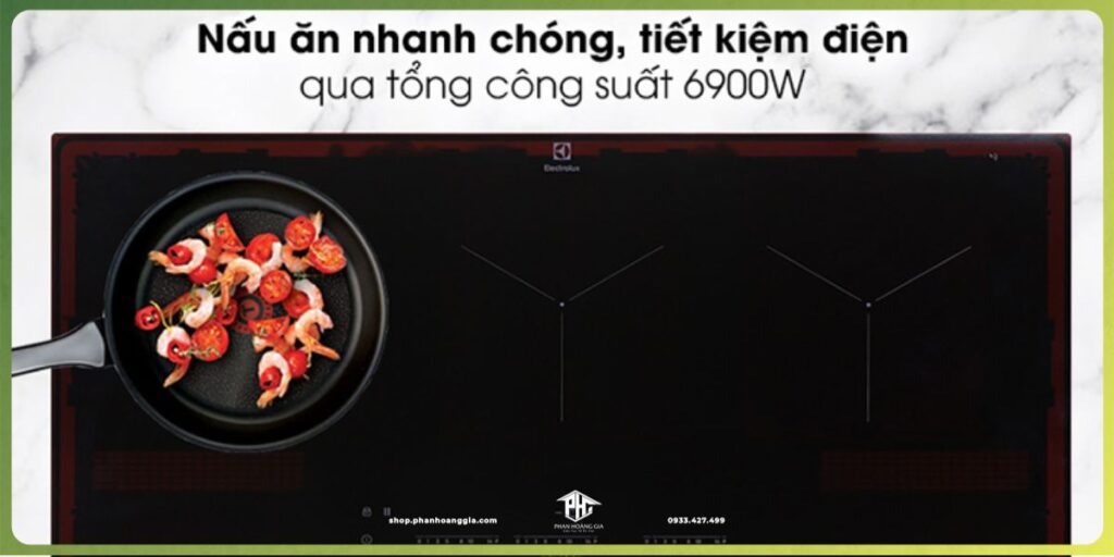 Bếp từ Electrolux có công suất lớn, nấu ăn nhanh