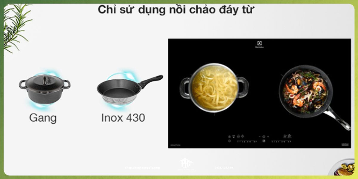 Bếp từ Electrolux kén nồi nấu