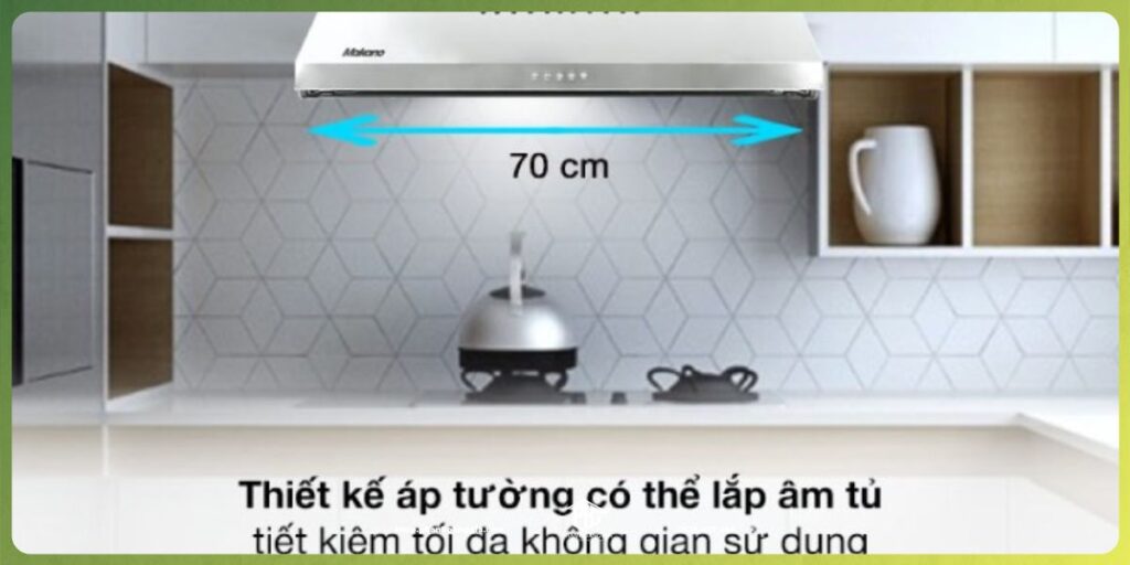 Máy hút mùi kích thước 70 cm phổ biến, dễ lắp đặt, giá rẻ