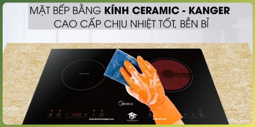 Mặt kính bếp hồng ngoại dễ dàng cho việc vệ sinh