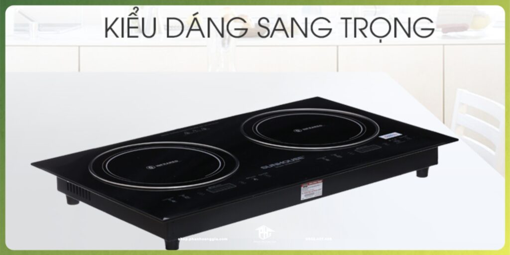Thân bếp hồng ngoại làm bằng nhựa cao cấp hoặc thép sơn tĩnh điện
