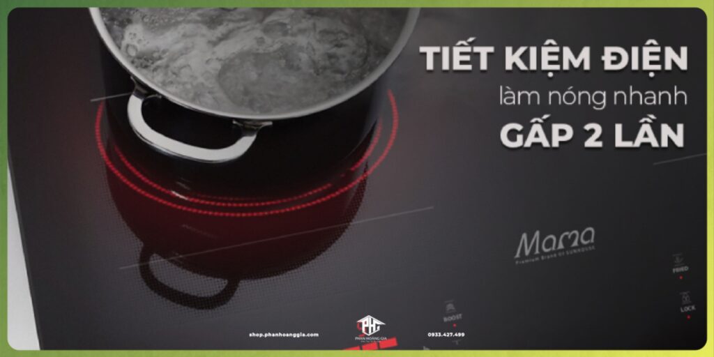 Bếp hồng ngoại đôi tiết kiệm điện gấp 2 lần