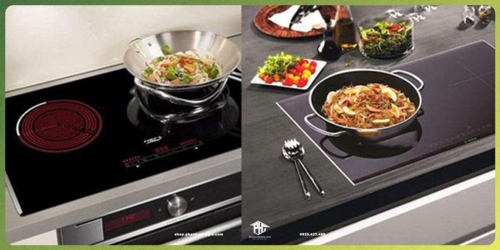 Bếp từ và bếp hồng ngoại có nhiều tính năng nấu hiện đại như nhau