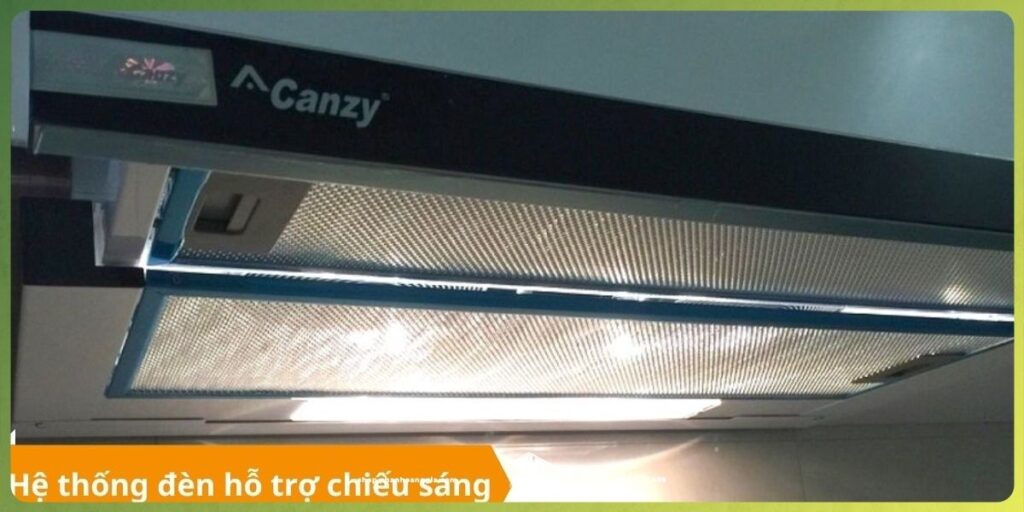 Máy hút mùi Canzy tích hợp đèn chiếu sáng hiện đại