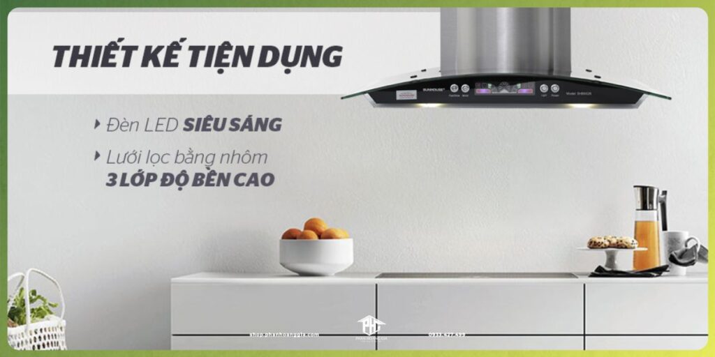 Máy hút mùi giá rẻ vẫn tích hợp đầy đủ tính năng hiện đại